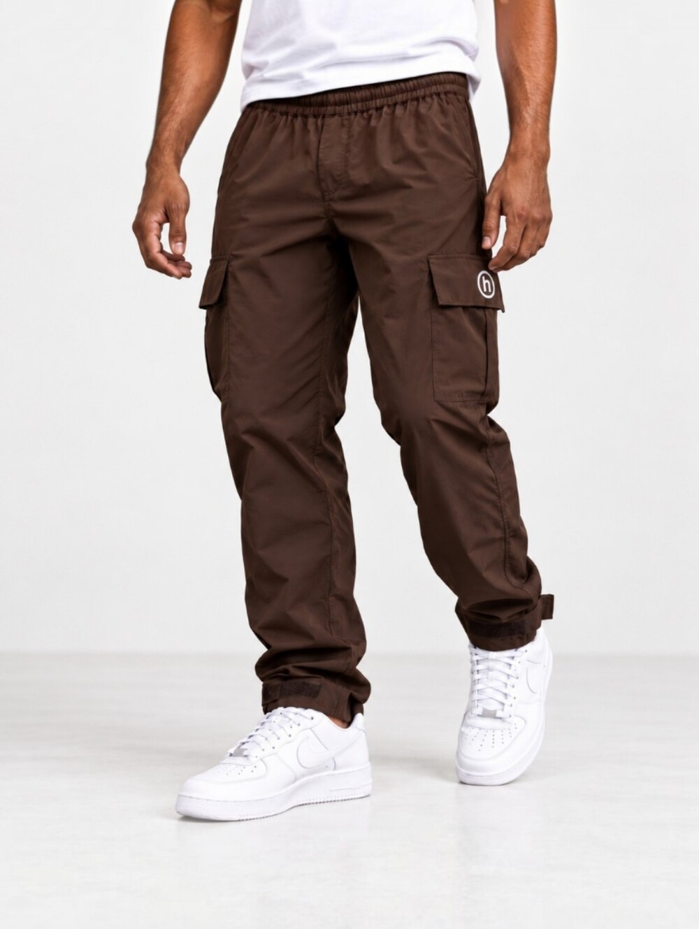 HIDDEN NY Cargo Tech Pants Chocolate Brown Gorpcore Utility Streetwear Men's M